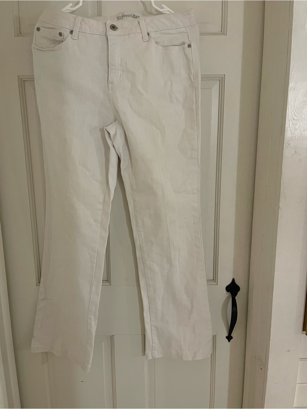 St. John's Bay White Button-Fly Denim Jeans